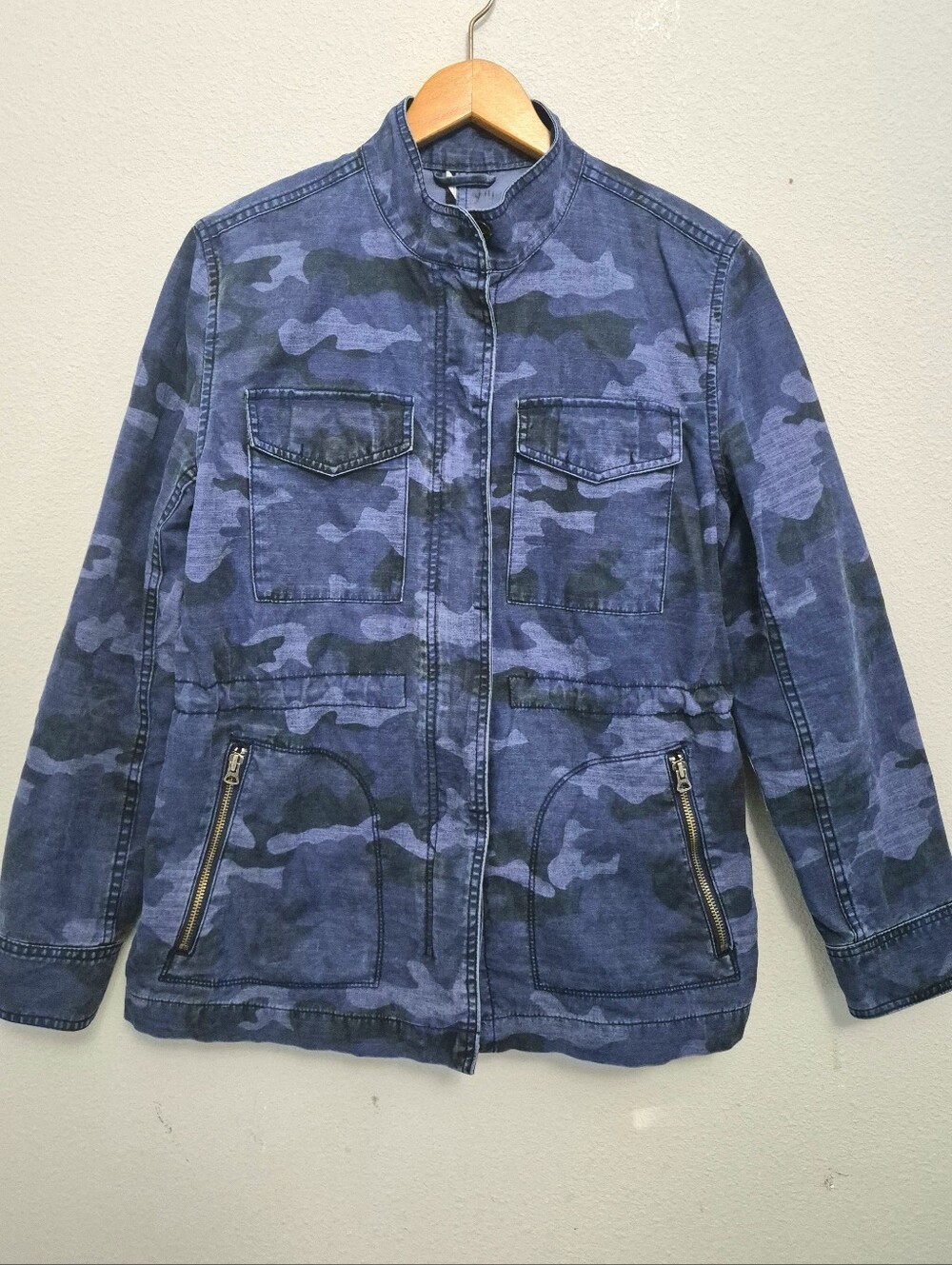 GAP Utility Blue Camo Jacket Women Medium Indie Sleeze Field Jacket